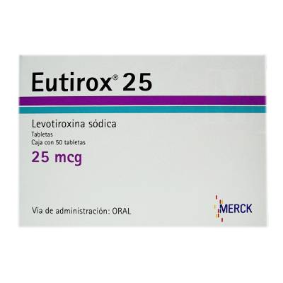 (T4) EUTHYROX 25MCG TAB 50 TAB MERCK